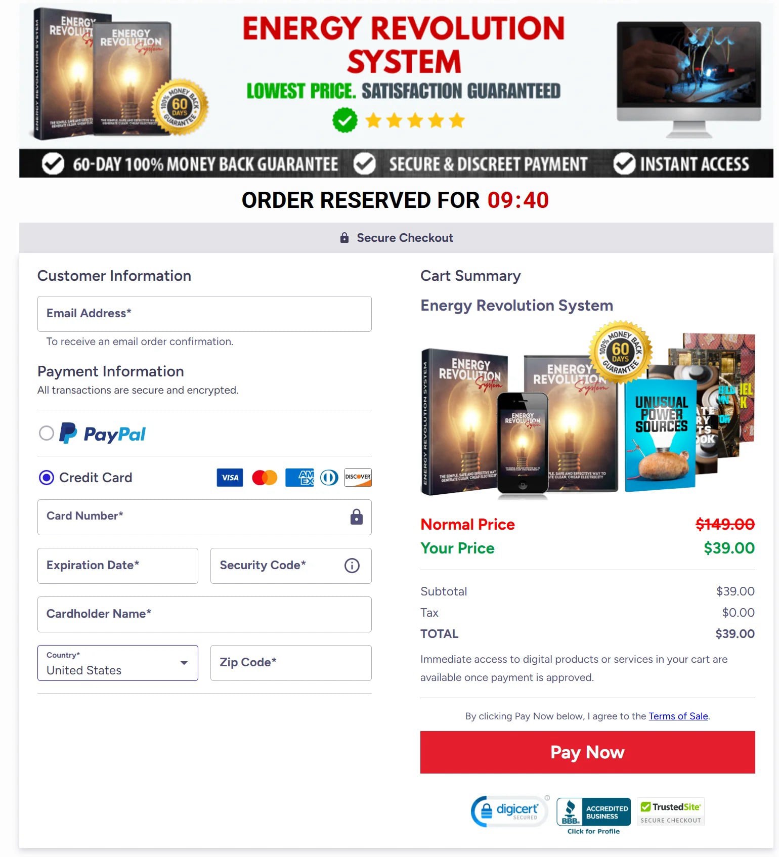 Energy-Revolution-system-checkout-page